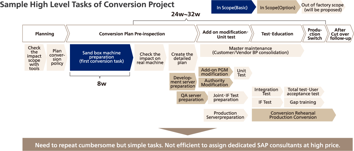 Sample High Level Tasks of Conversion Project