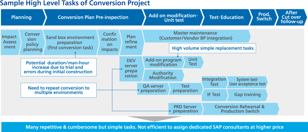 Sample High Level Tasks of Conversion Project